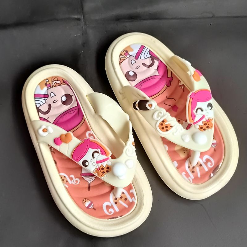 Sandal Alina anak perempuan terbaru Sandal boba karet premium Sendal japit anak wanita trendy nyaman kuat