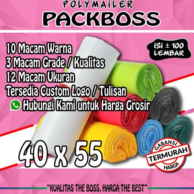 

POLYMAILER PACKBOSS 40X55 ISI 100 *KUALITAS BOSS * HARGA TERMURAH*