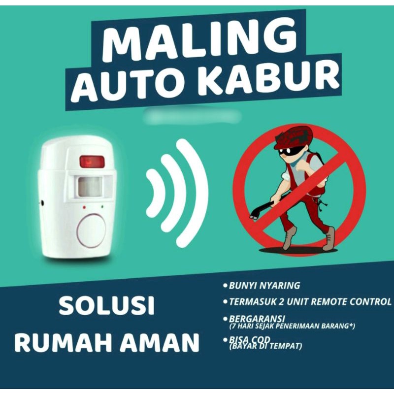 Alarm Pintu Rumah Jendela Anti maling Baterai Sensor Gerak Alaram Pintu Bunyi Keras Anti Maling Infrared PIR Sensor Gerak 2 Remote Sensor Bayangan EMASTIFF YL105 White