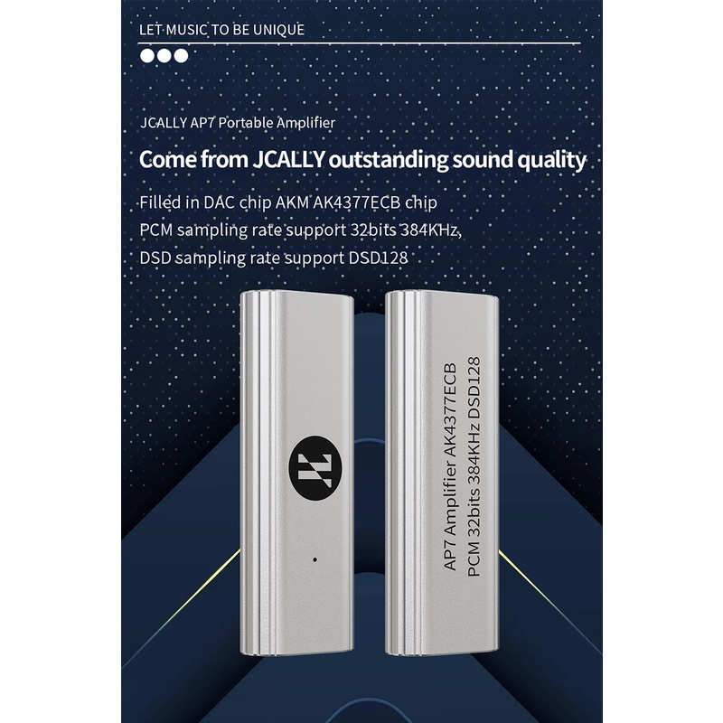 JCALLY AP7 AKM4377ECB Portable Audiophile USB Audio DAC