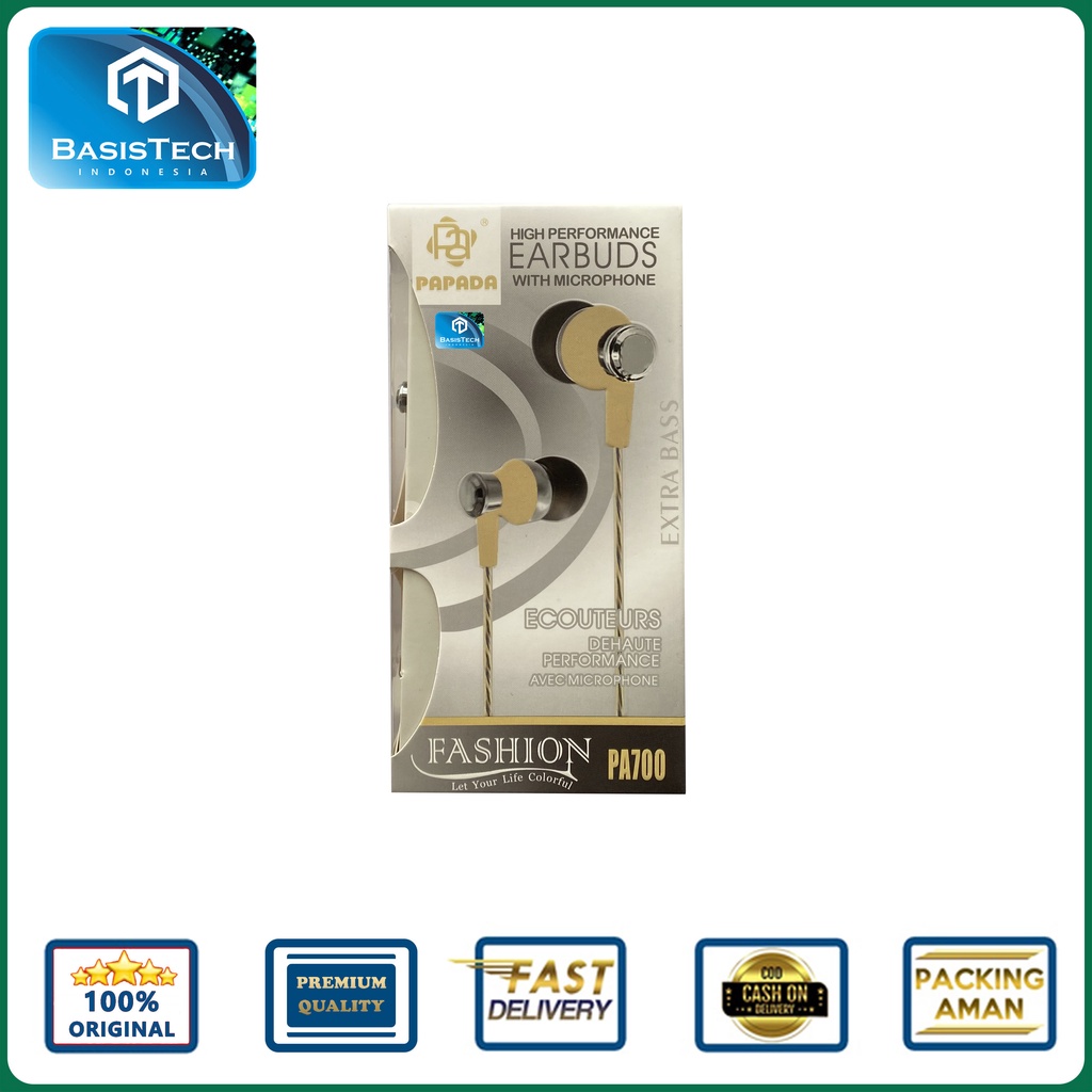 EARPHONE HEADSET HIGH PERFORMANCE EXTRA BASS PAPADA PA700