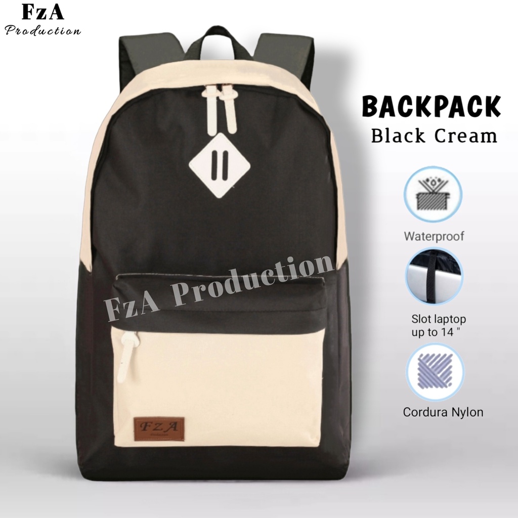 Tas Ransel  Punggung Distro Casual Pria Wanita / Tas Ransel Laptop Original FzA FREE Waist Bag