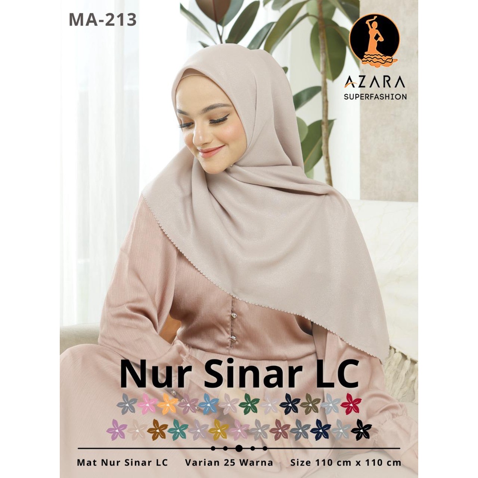 AZARA Hijab Segi Empat Polos Nur Sina Lasercut [PILIH WARNA]