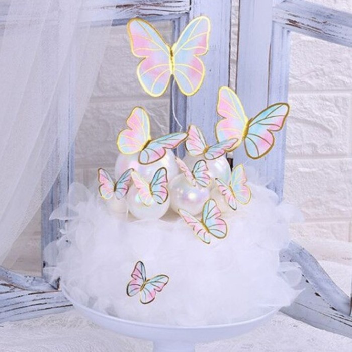 10pcs Topper Kupu Kupu, Hiasan kue Kupu2, Topper Butterfly