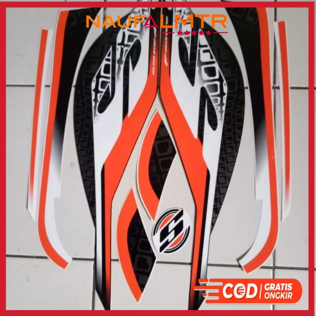 Stiker striping Scoopy sporty 2019 2020 putih orange