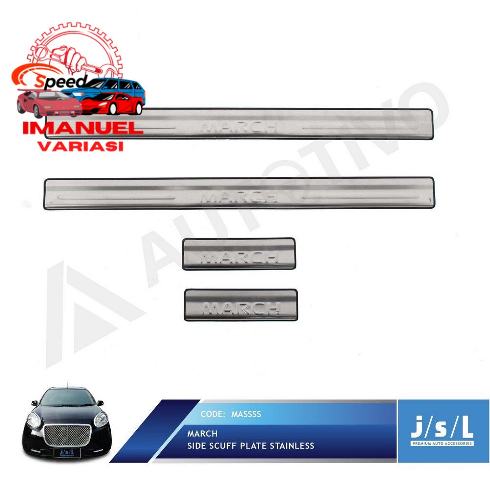 BARU             JSL Sillplate Samping Nissan March Stainless Pijakan Kaki SampingBest price