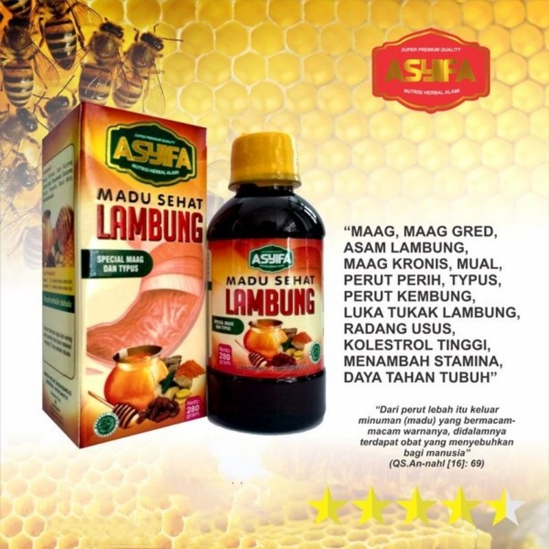 Madu Herbal Lambung Asyifa Original - Mengobati maag kronis - Asam Lambung