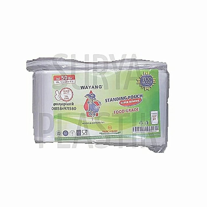 Plastik Standing Pouch 14x22 WAYANG Plastik Kemasan Snack