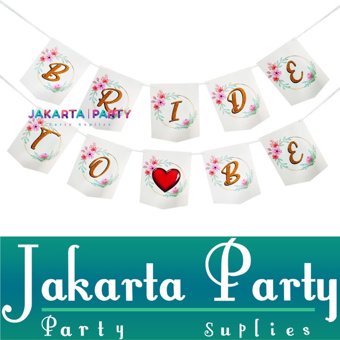 Banner Bride To Be Putih / Bunting Flag Bride To Be / Party Flag Bride