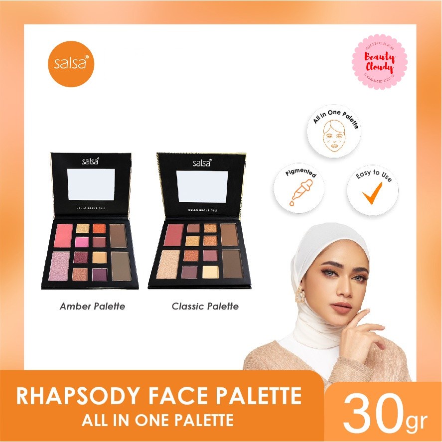 ❤️ Cloudy ❤️ SALSA Rhapsody Face Palette - Palet Eyeshadow Blush On Contour Highlighter