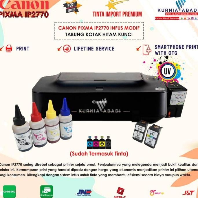 Printer Canon Ip 2770 Ip2770 Inkjet + Infus Tabung Terbaru