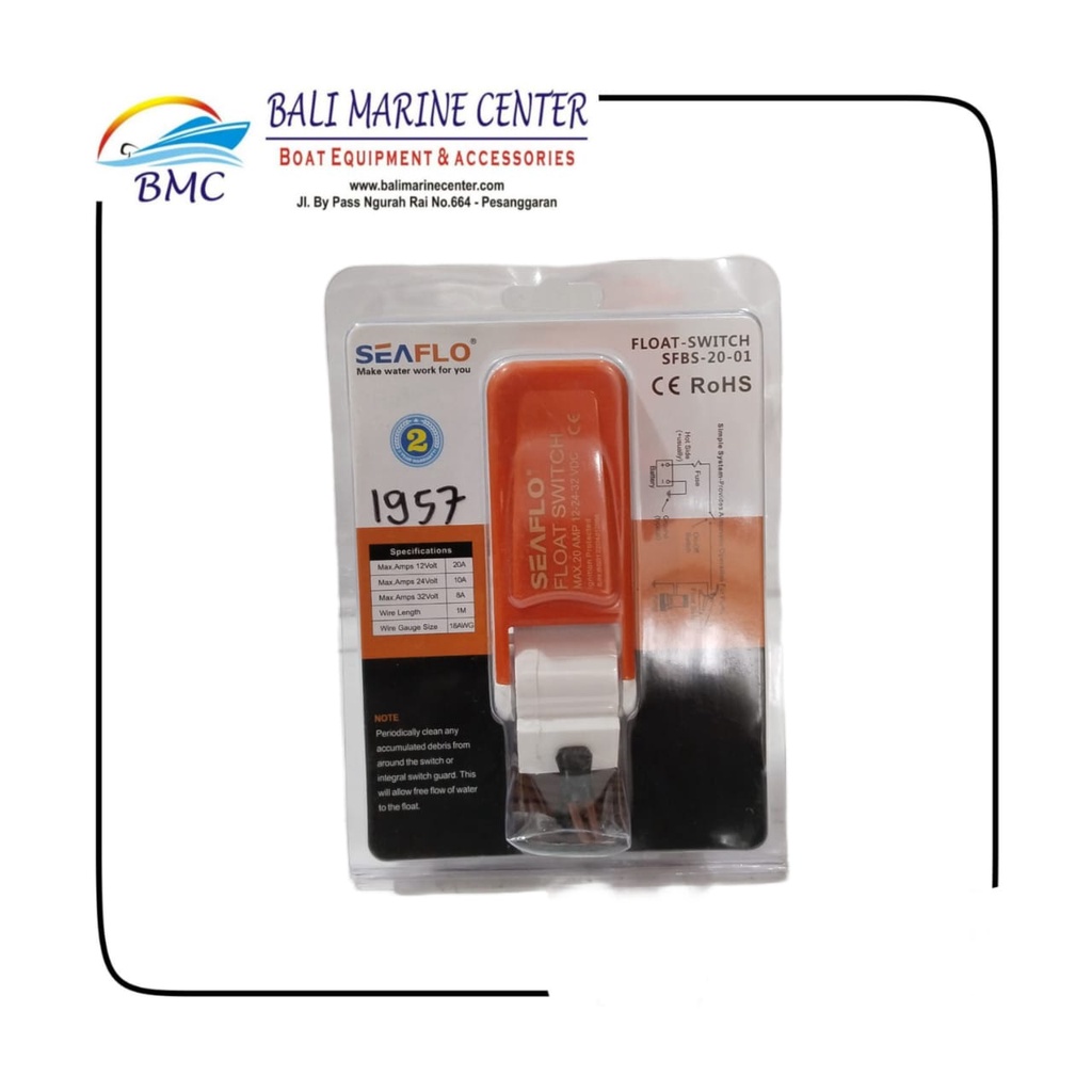 FLOAT SWITCH FOR BILGE PUMP 12/24V, 20/10A