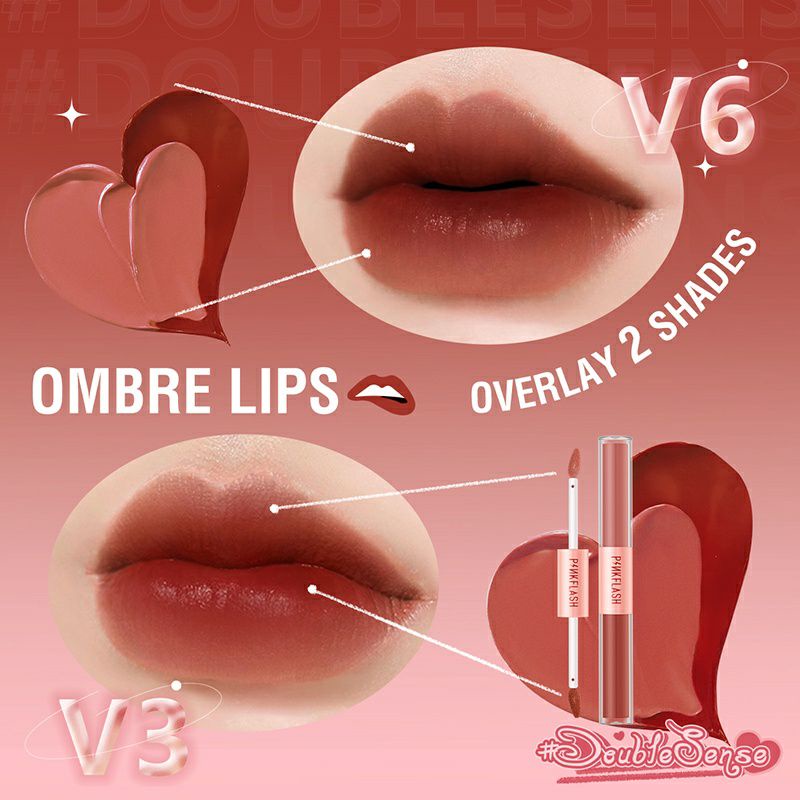 BPOM DAN ORI Pinkflash lipstik doublesense 2 in 1 ombre lips / pinkflash double 2in1 / pinkflash omb