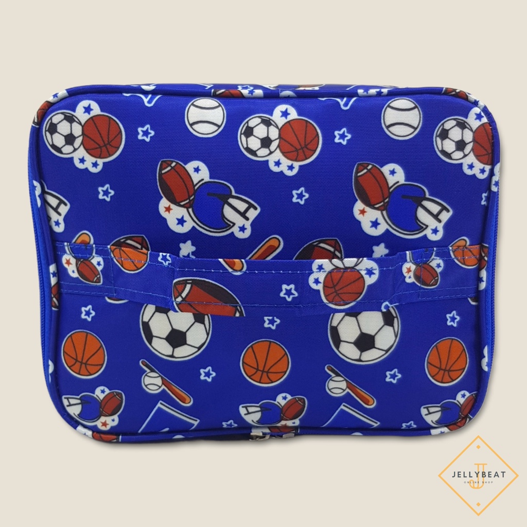 Tas Lunch Box Jaring Premium Lapis Aluminium Foil - BOLA BIRU