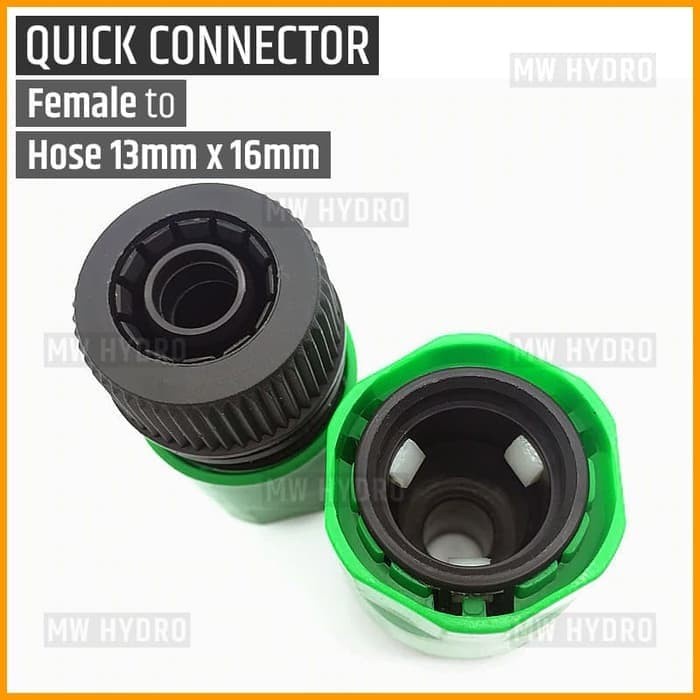 Quick Connector Female to 13 mm x 16 mm Hose, Konektor Selang 1/2&quot;