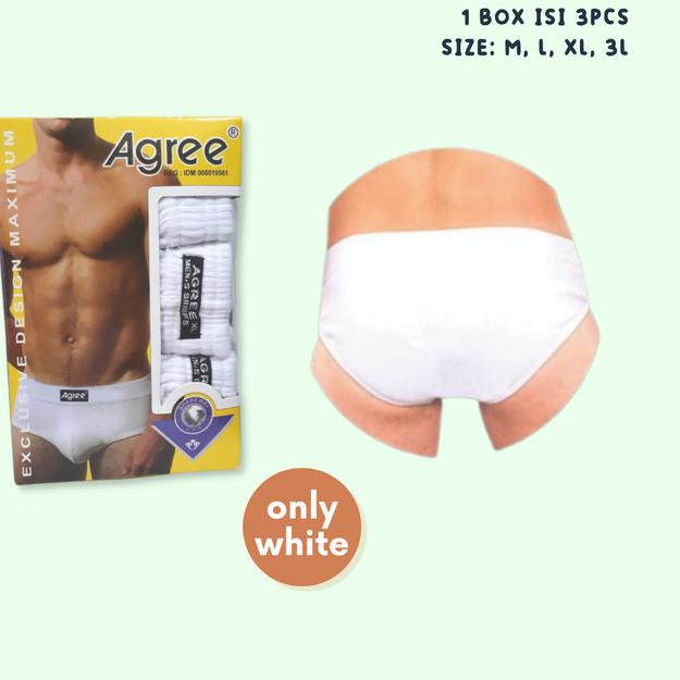 CELANA DALAM PRIA KATUN AGREE - PUTIH - XL