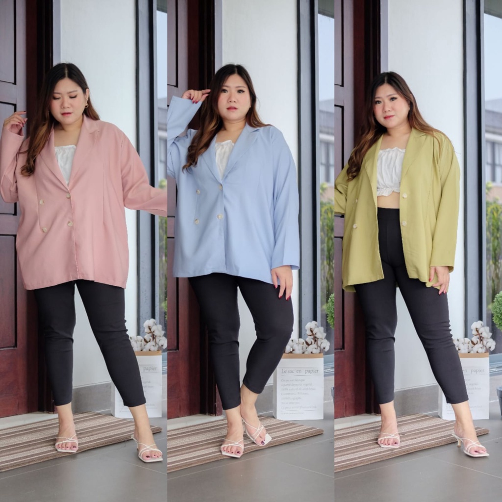 BIGWELL BLAZER YURA POLOS - BLAZER WANITA BIG SIZE / BLAZER JUMBO