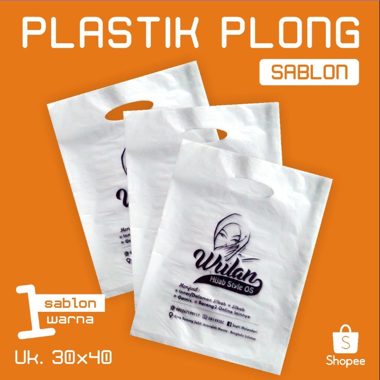 plastik dan kantong plastik sablon olshop bisa pakai desain dan logo sendiri