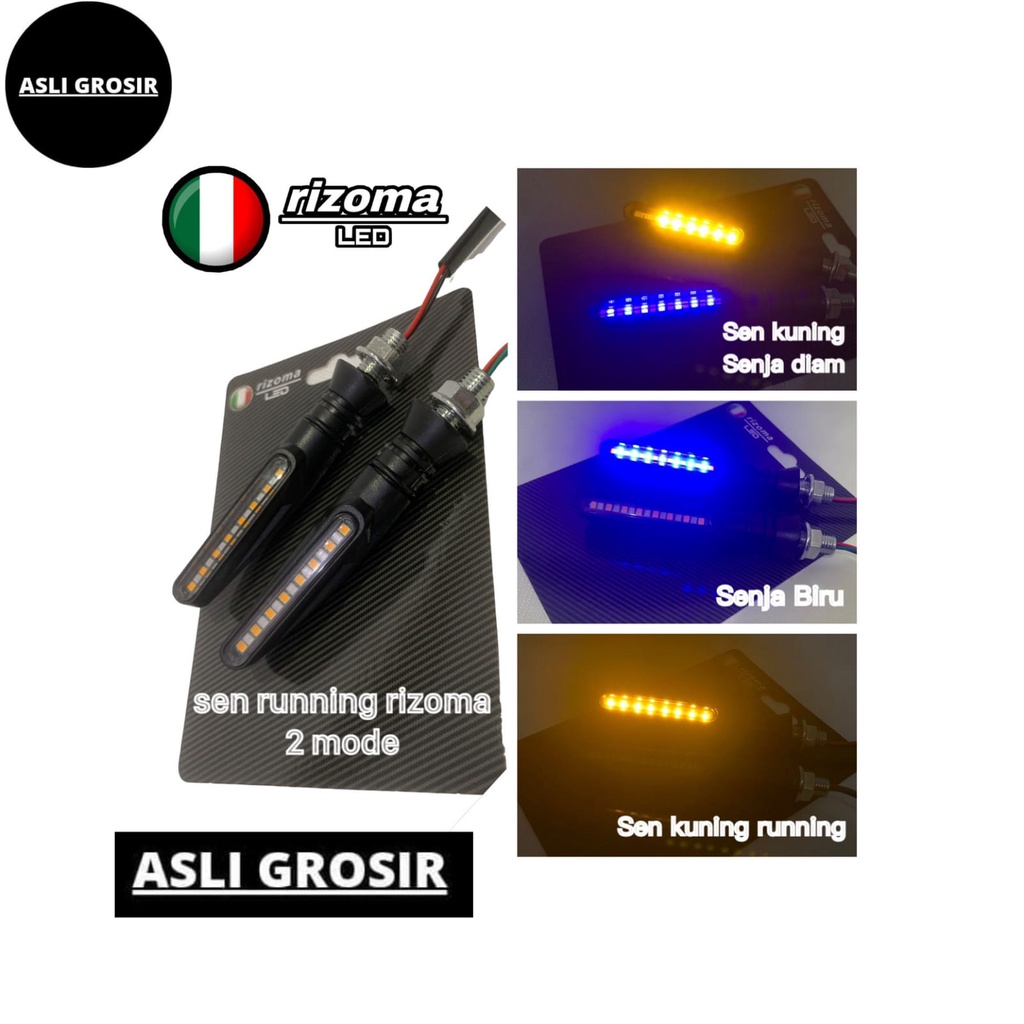 Lampu Sen sein LED running Rizoma Reting 2 warna senja Biru Kuning waterproof model moge universal