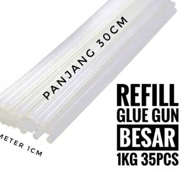 

ISI REFILL LEM TEMBAK BESAR 1 KG @ 35 STICK GLUEGUN LEM BAKAR BESAR - - BESAR KILOAN