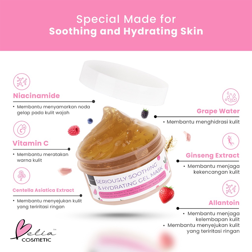 ❤ BELIA ❤ SCARLETT Whitening Gel Mask Series | Masker Wajah | Masker Gel | BPOM
