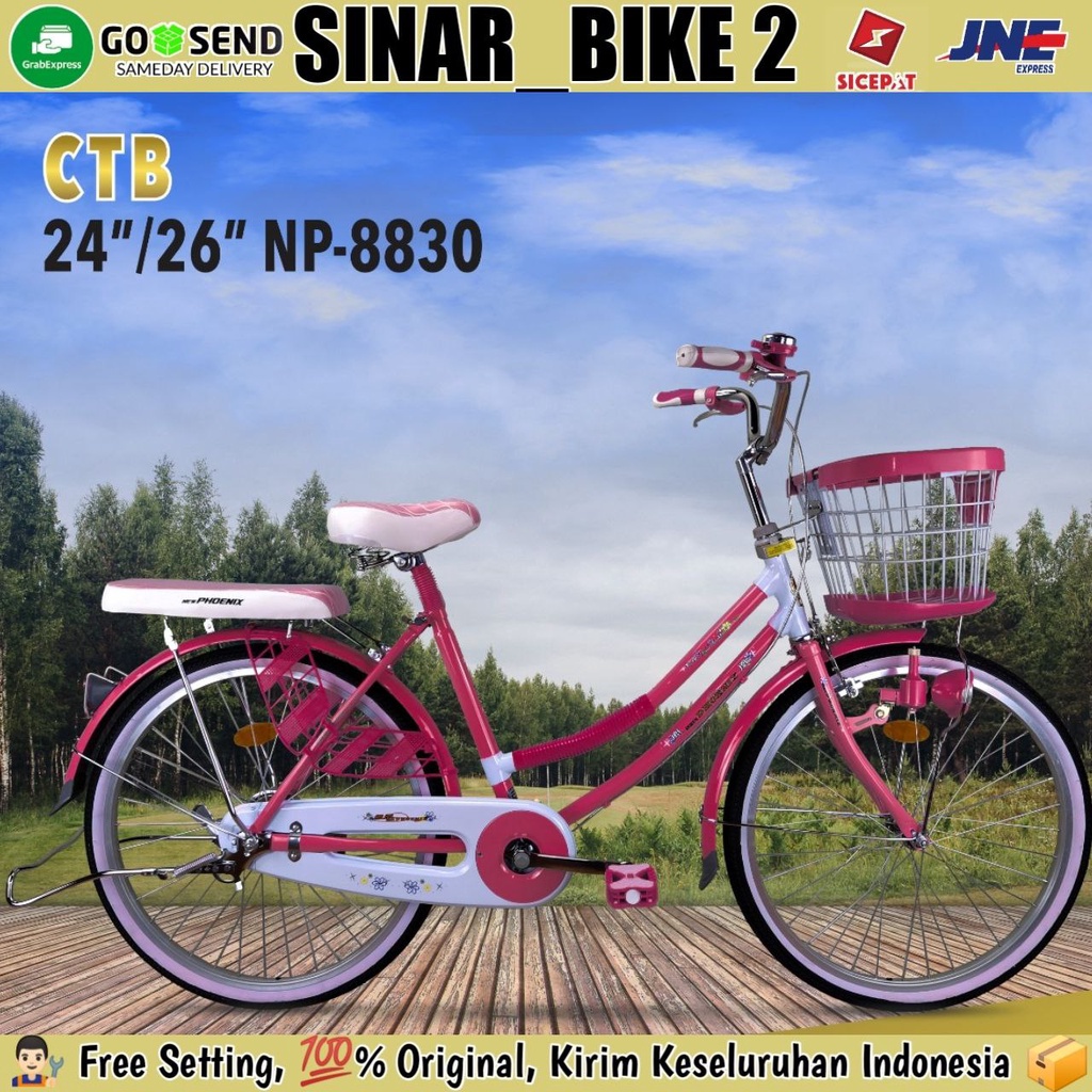 [EKA JAAYA SEPEDA] Sepeda Keranjang Dewasa PHOENIX NP-8830 Perempuan Uk 20 24 & 26 Inch