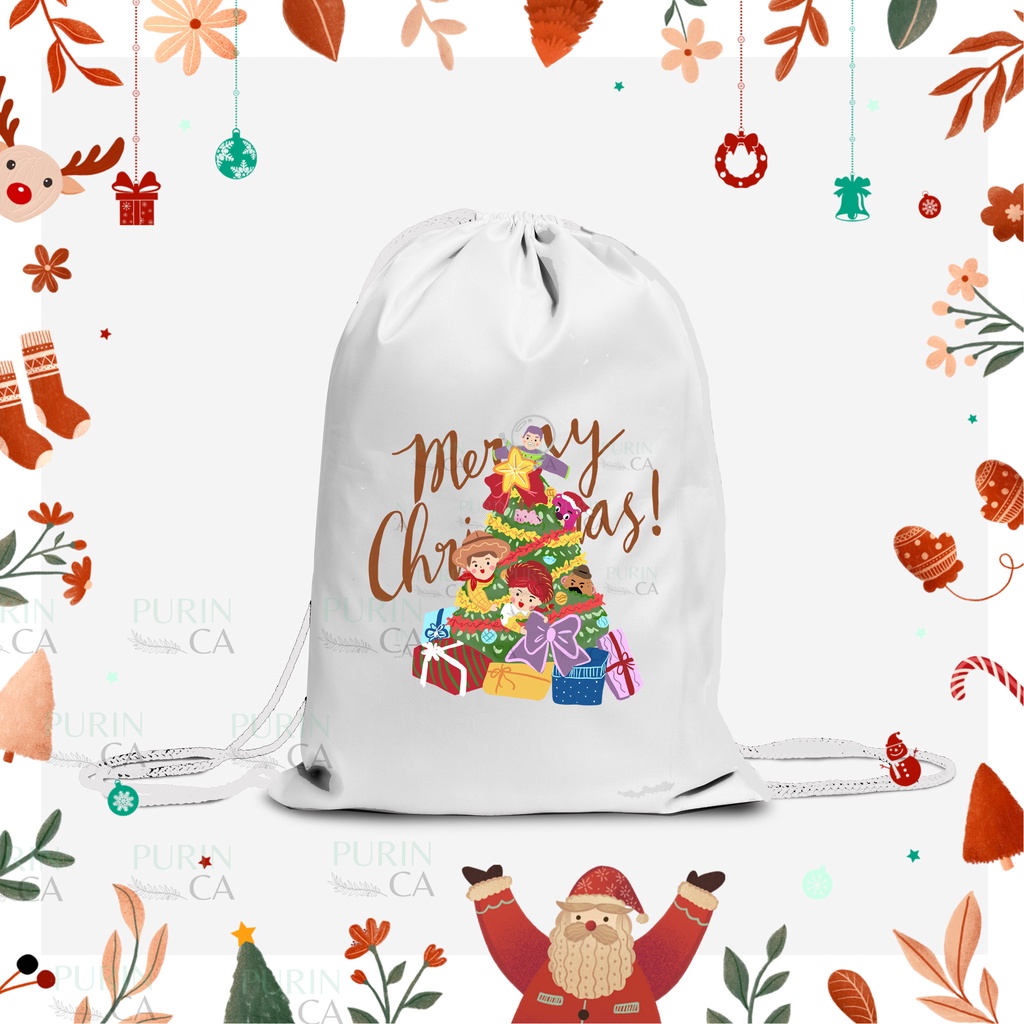 Tote bag Kanvas Natal Gambar CHRISTMAS DISNEY CARTOON EDITION 2022