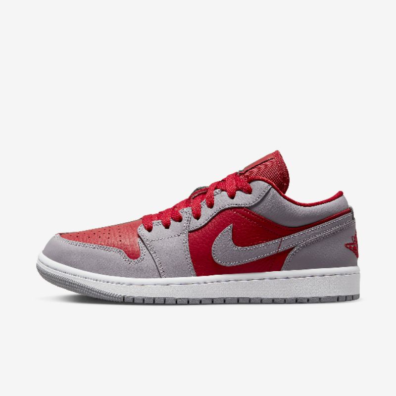 Air Jordan 1 Low SE SPLIT GYM RED CEMENT GREY Womens