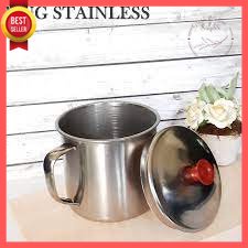 GOS A209 - GELAS MUG CANGKIR + TUTUP STAINLESS 8cm