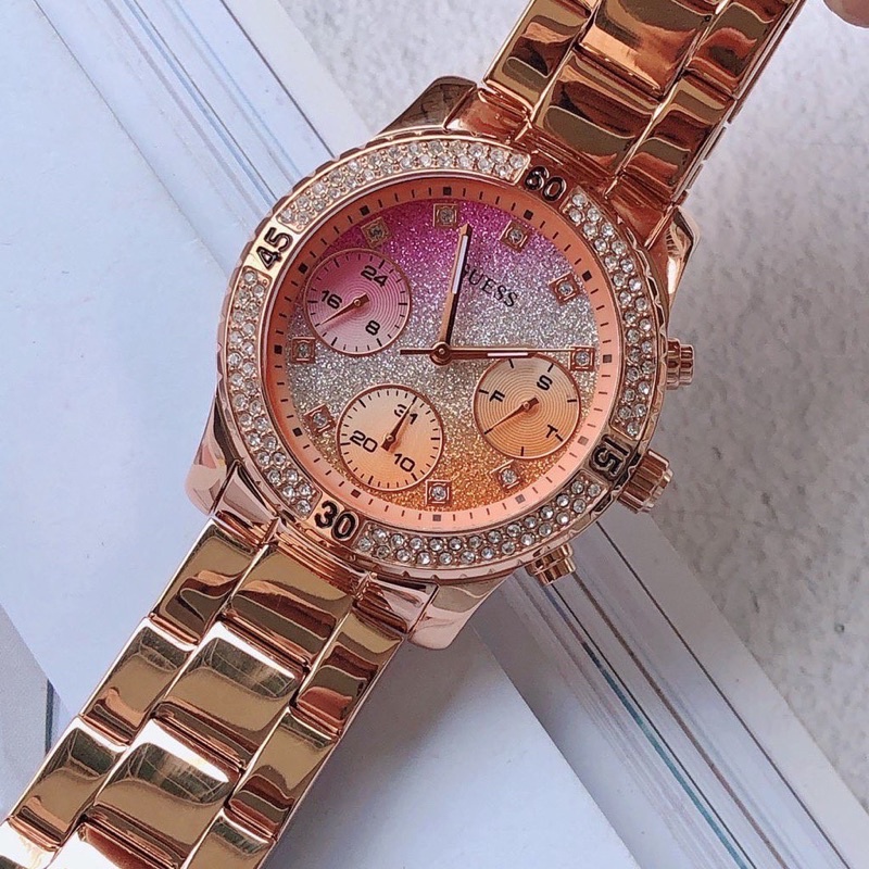 ✅ORIGINAL Jam Wanita Guess Collection Ladies Tali Rantai Rosegold. RING DIAMOND