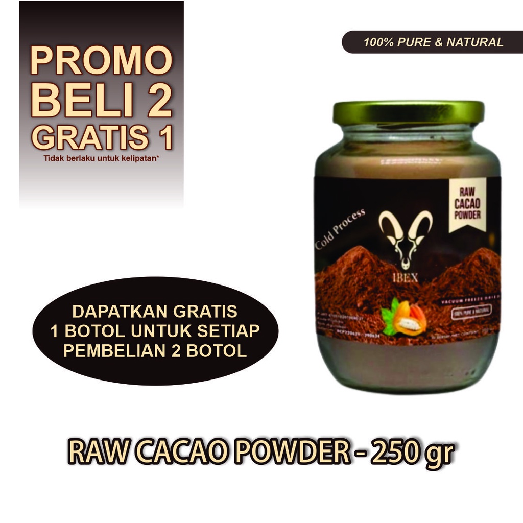 

Raw Cacao Powder / Bubuk Coklat Mentah Freeze Dried Cold Process 250gr - IBEX