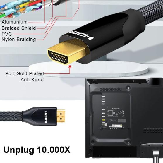 Kabel HDMI Ultra HD 4K High Speed HDR Nylon Braided 2M PX HD2-2MX