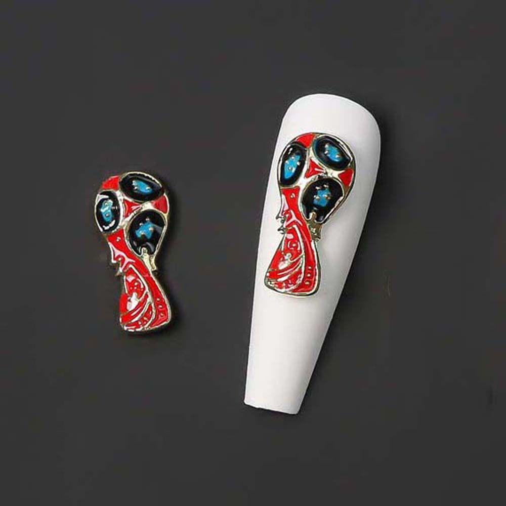 AUGUSTINA Dekorasi Kuku Piala Dunia Agustina Fashion Wanita Piala Piala Dunia Football Cup Nail Ornament 3D Nail Jewelry