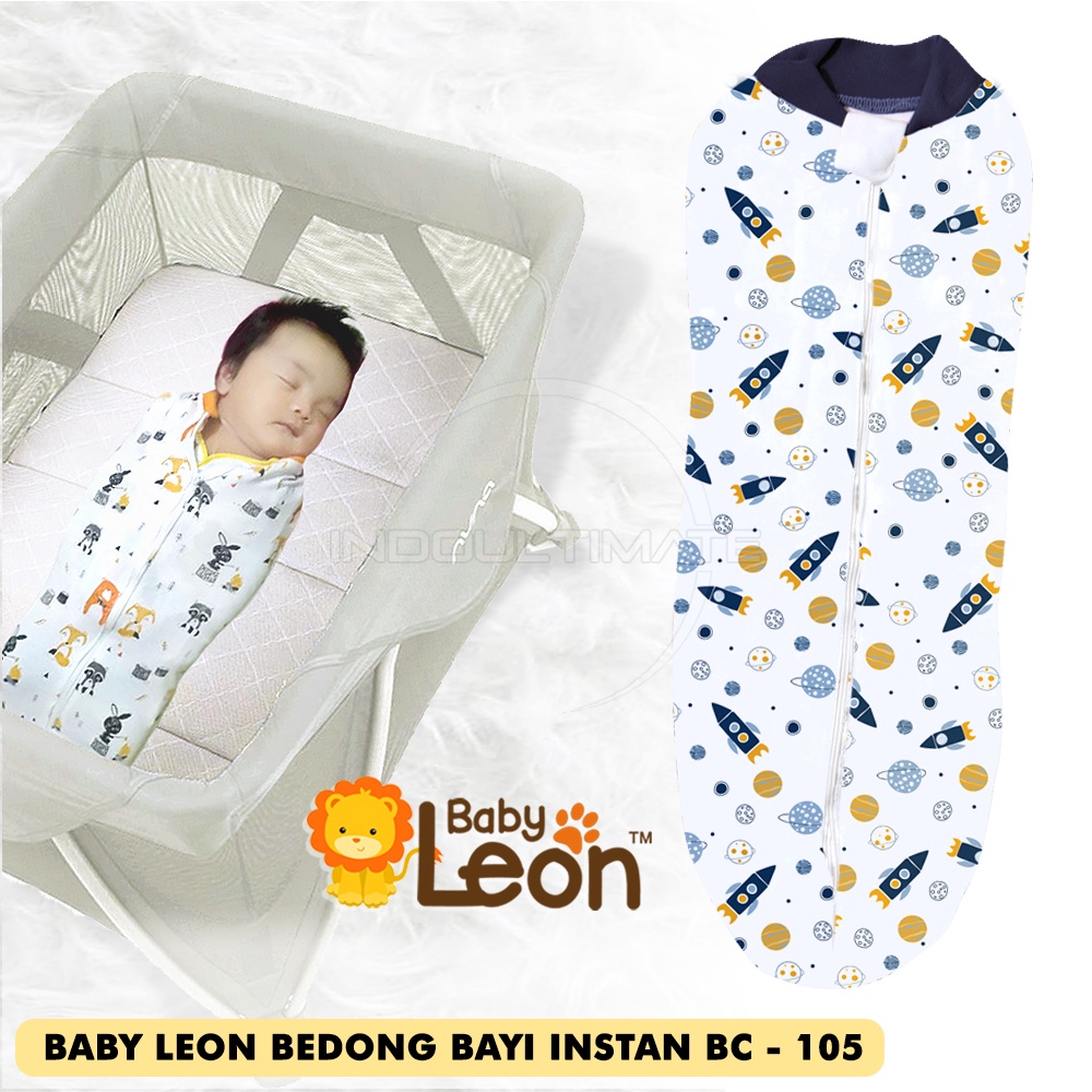 GEN 2 Bedong Bayi Instan PRAKTIS  Katun BABY LEON Baju pakaian selimut bayi BC-105 BC-109 Bisa Pilih Motif karakter topi double fleece