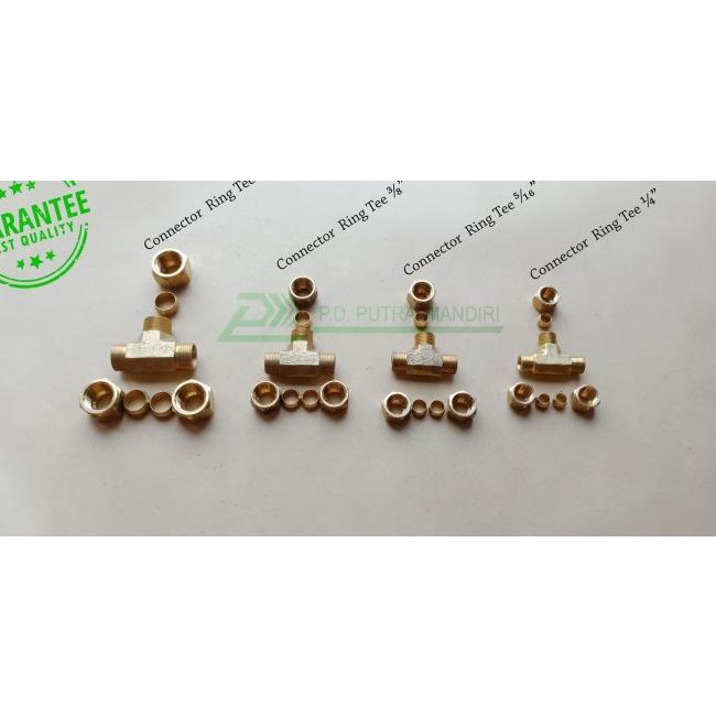 Connector (Ring) Tee 3/8 - Kuningan "Tee Union (Ring)"