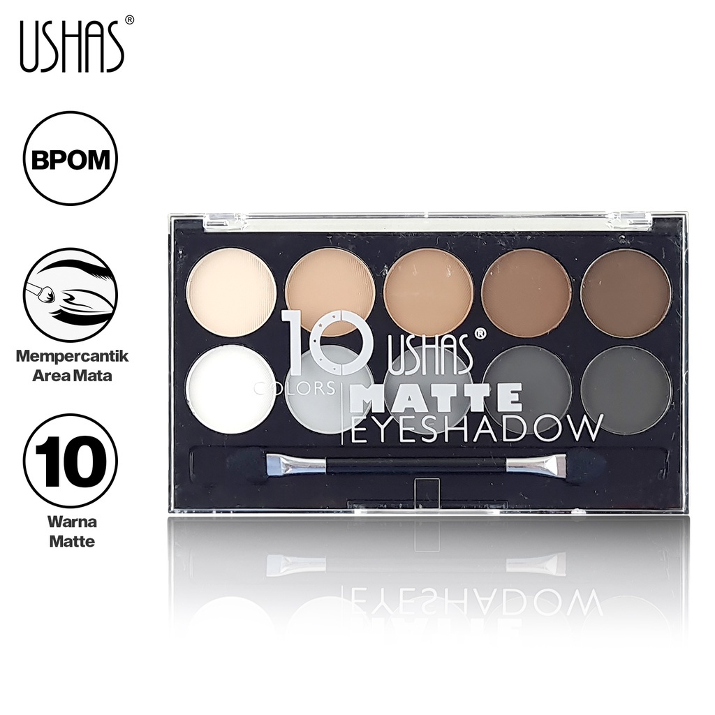 USHAS Eyeshadow Matte 10 Warna No.1 - 2 Perona Mata BPOM USH-ES2747-chivana