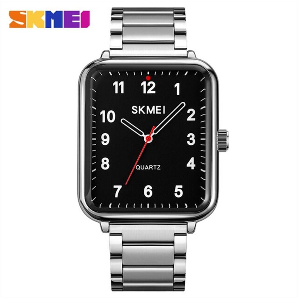 BISA COD✅ Jam tangan Pria dan Wanita SKMEI SK1955 ANALOG Strap rantai Stainless