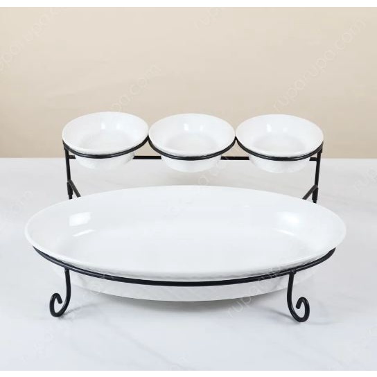 Appetite Set Helmy Piring Saji Rak 2 Tingkat - Putih