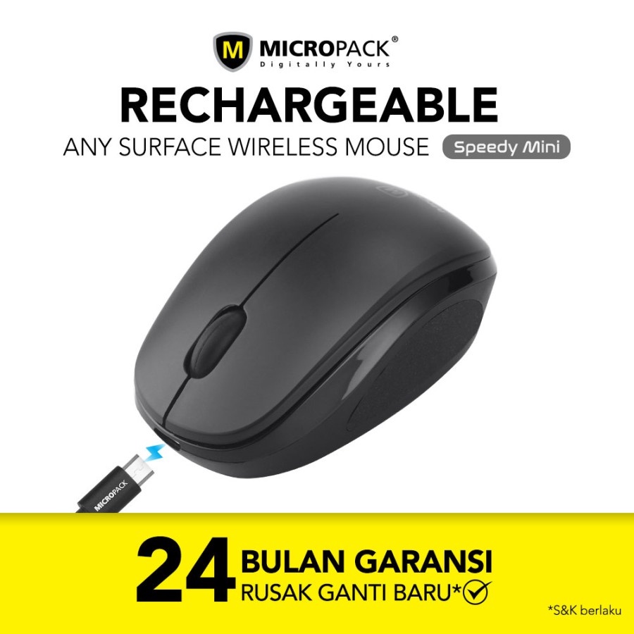 Micropack Wireless Mouse Blue Tech Rechargeable (BT-751C) Hitam