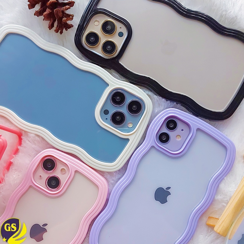 (1) NEW !! SOFT CASE GELOMBANG WAVE CURLY EDGE CASE 2IN1 FOR IPHONE 7 8 SE 2020 7+ 8+ PLUS X XS XR XS MAX IPHONE 11 11 PRO 11 PRO MAX 12 12 PRO 12 PROMAX