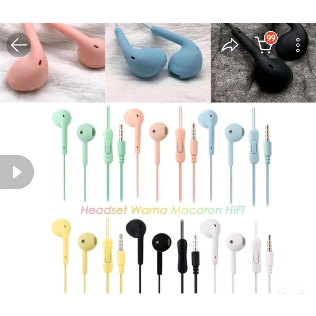 Headset Macaron Matte Colorfull U19 Hifi Stereo Extra Bass/earphone handsfree handfree