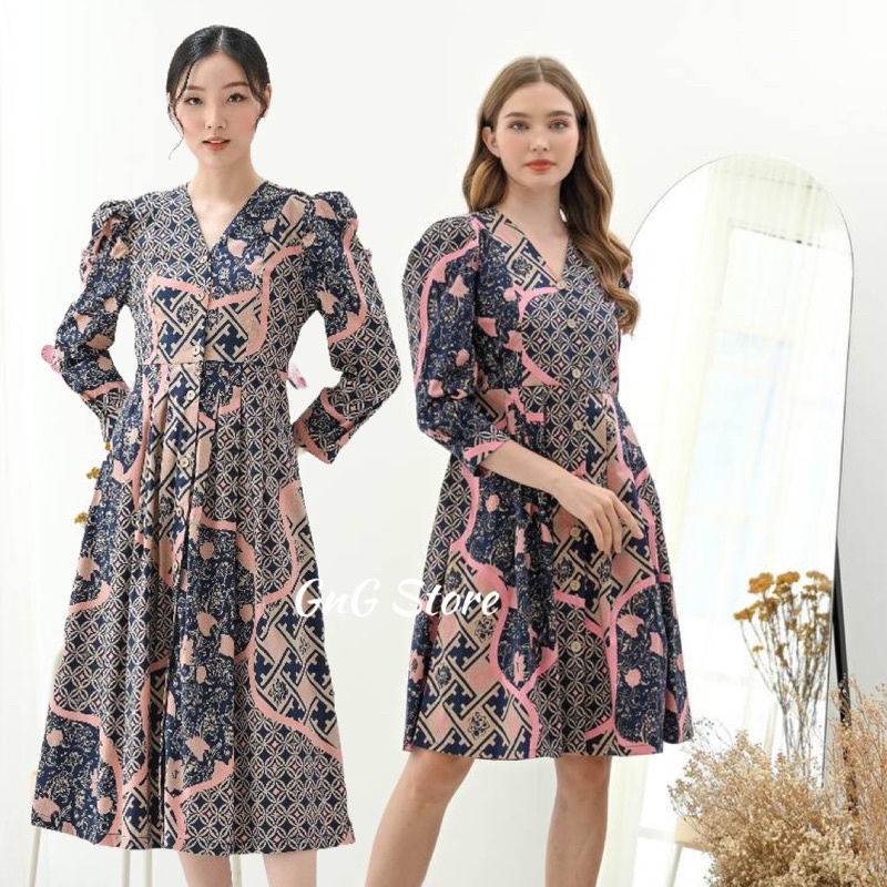 Dress Batik 258 BNI/308 BNI/ 307 BNI Batik Wanita Modern/ Dress Panjang