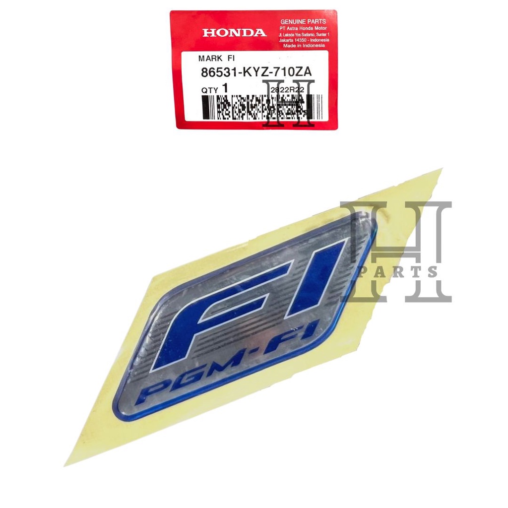 STIKER LOGO FI EMBLEM 3D EMBLEM FI PGM MARK FI BEAT FI SCOOPY FI VARIO FI SPACY SUPRA 86531-KYZ-710ZA ASLI ORIGINAL AHM HGP HONDA