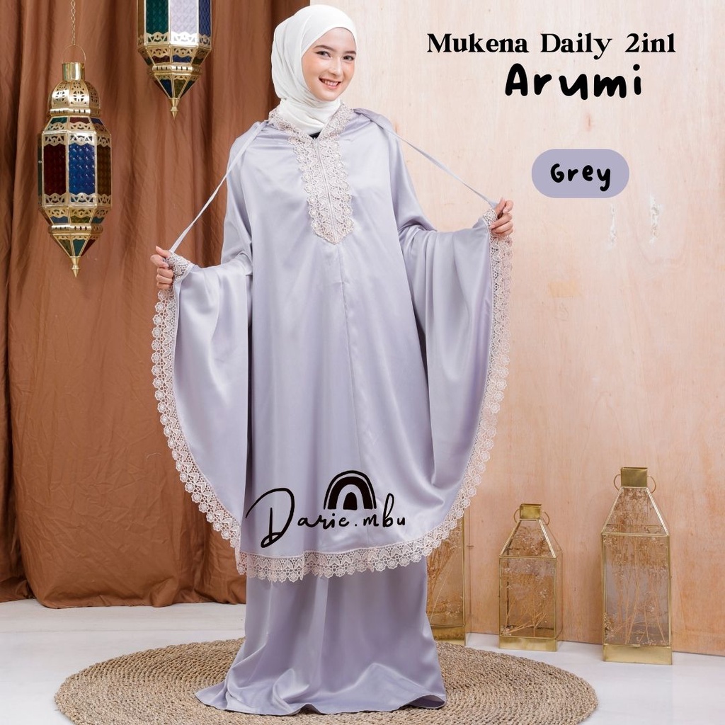 Mukena Dewasa 2in1 Sutra Velvet  Arumi Series dengan Renda Mewah dan Tas cantik