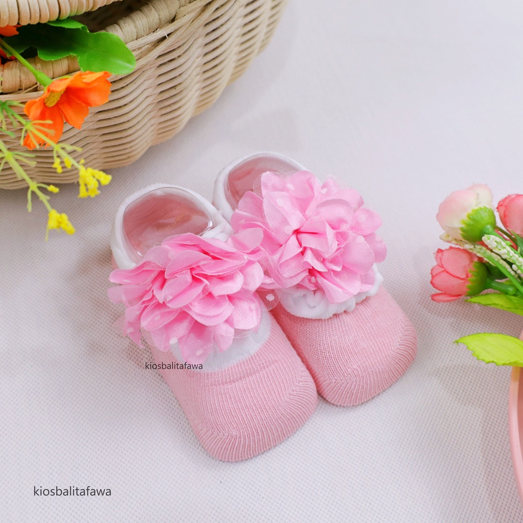(SNI) Prewalker Socks 3D Bayi New Born / Anti Slip Kaos Kaki Baby Anak Perempuan Import Murah Polos Cewe Import
