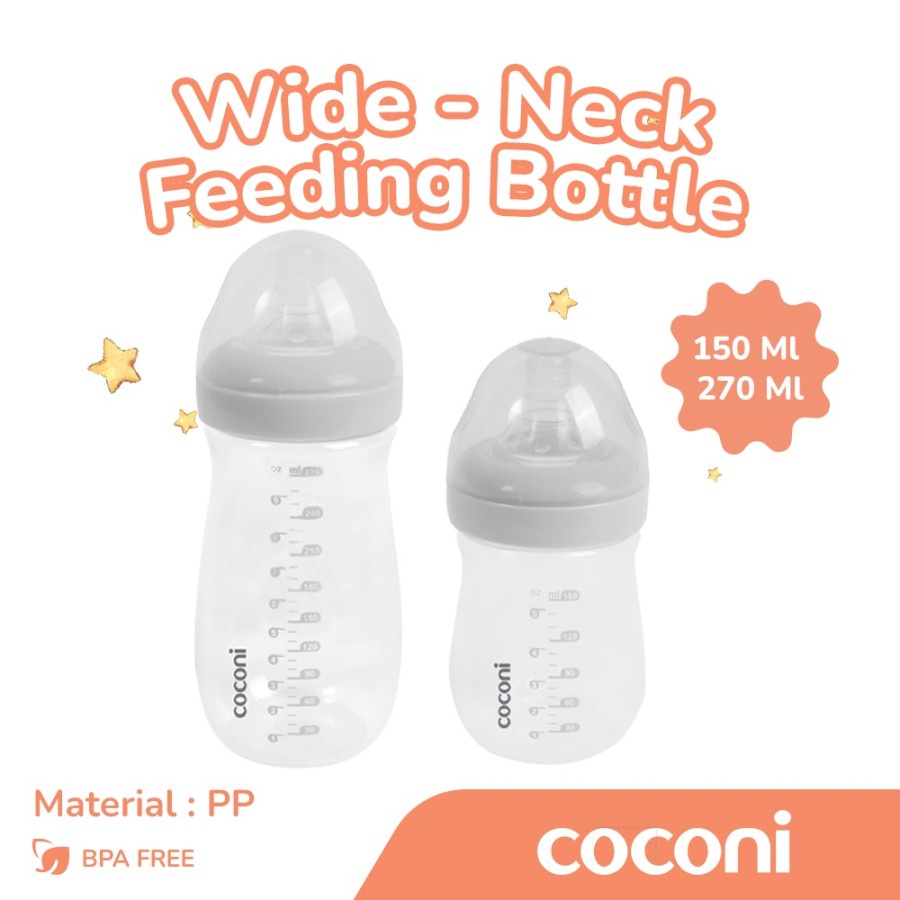 Coconi Wide-neck Baby Bottle 150ml/270ml / Botol Susu Dot Bayi