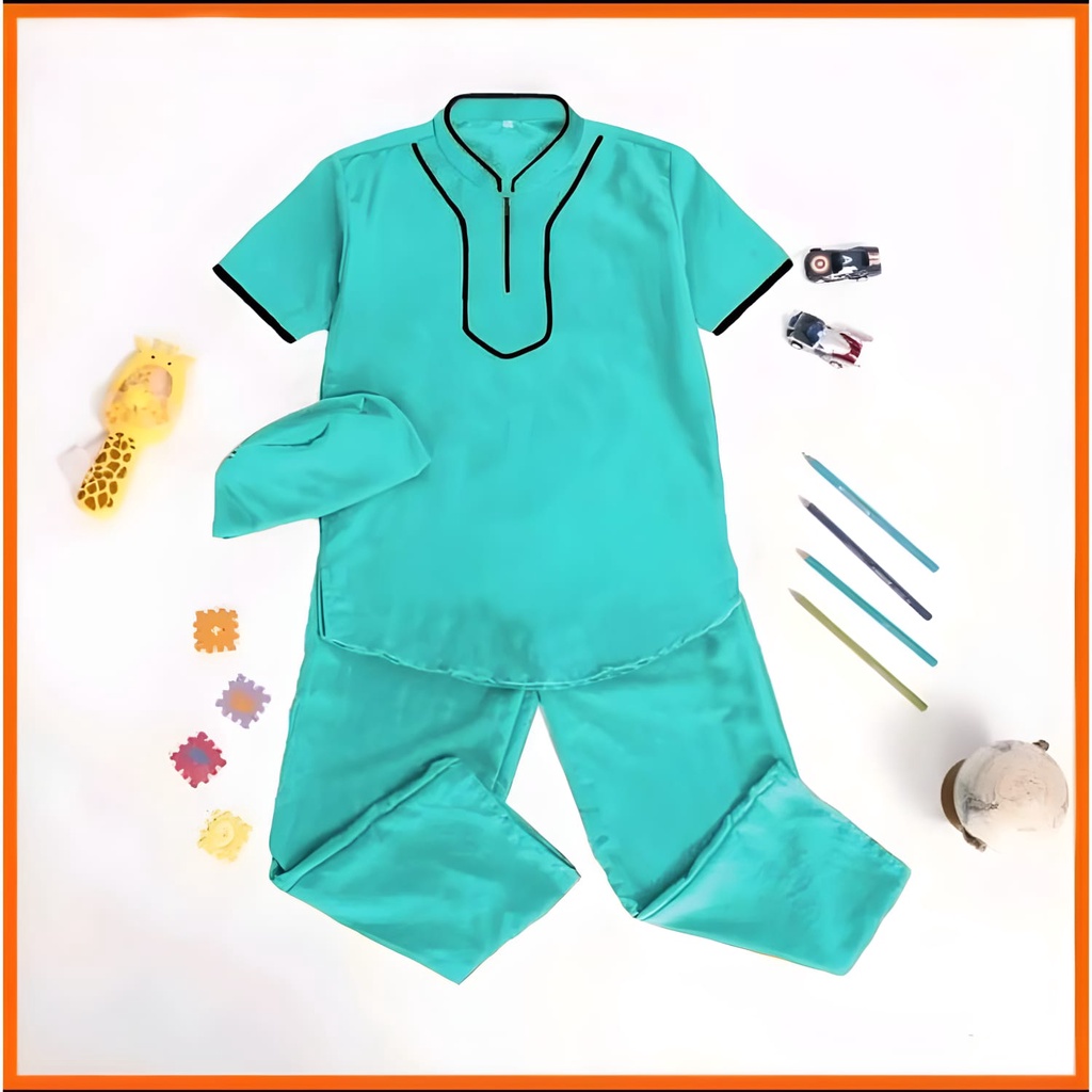 SETELAN BAJU KOKO LIS POLOS ANAK 1-10 TAHUN TERBARU DAN TERLARIS /BAJU KOKO HARGA GROSIR/FASHION MUSLIM ANAK