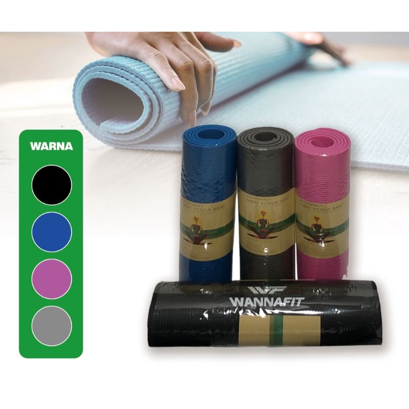 MATRAS YOGA TEBAL 8mm FREE TAS / ELASTIS / YOGA MAT / SENAM / KARPET