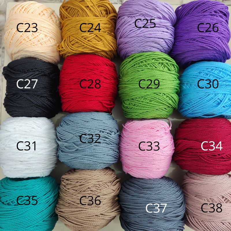 Benang Rajut Poly Kilap Doff Warna Dan Sembur/ Polyester a1-c10 (I)