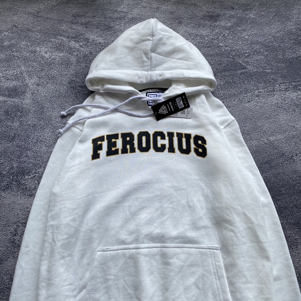 Jaket Sweater Hoodie - FEROCIOUS - White Free Sticker